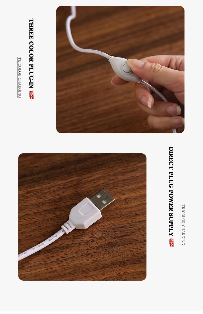 Silver LED Glass Night Light with Mountain Design, USB Rechargeable