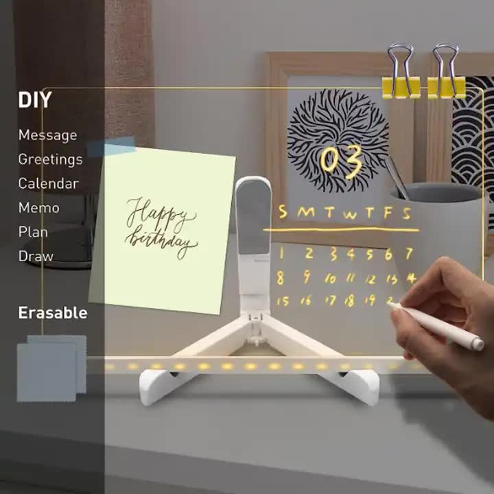 30*20 cm DIY Erasable Light-Up Drawing Board Set | Halloween Chalkboard Writing Board Craft Kit | Creative Craft Set for Kids & Adults