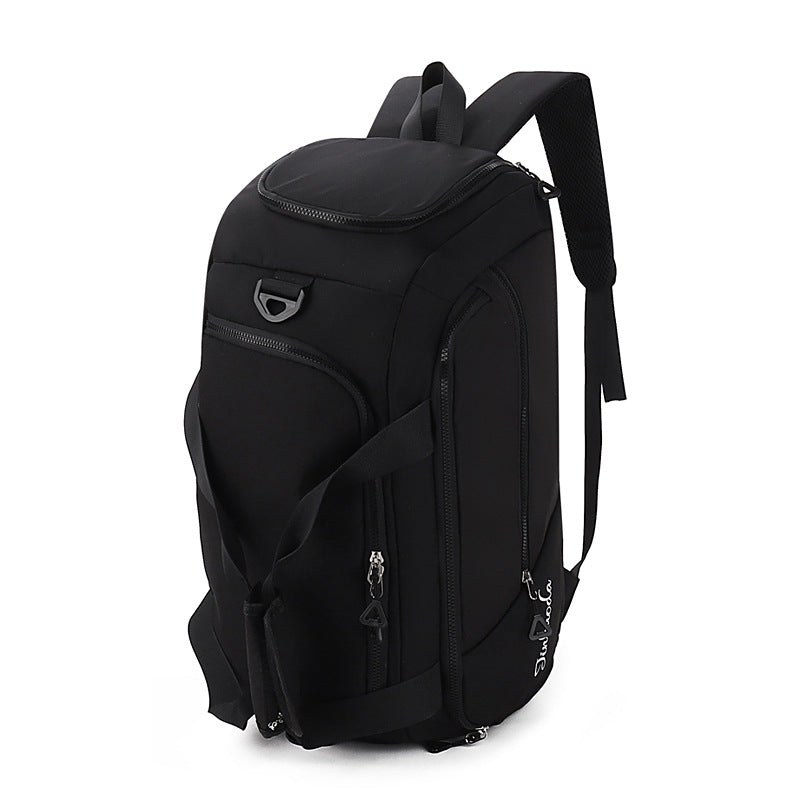Black Large Capacity Travel Backpack ??Multi-Function Carry-On Bag for Clothes, Luggage Storage, and Business Trips