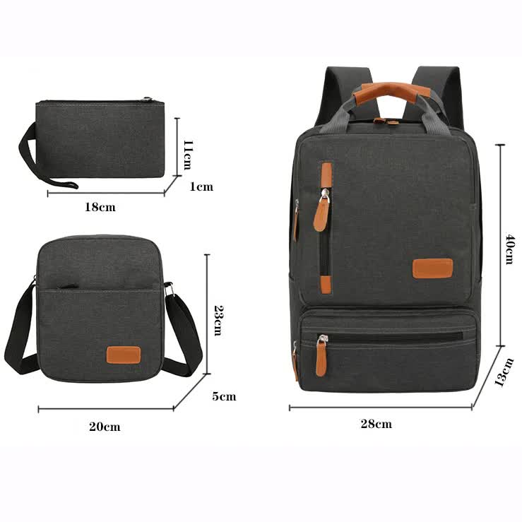 Red 3-Piece Backpack Set ??Men?? & Women?? Student Travel Backpack, Casual Backpack, Laptop Bag, Notebook Bag, Computer Bag