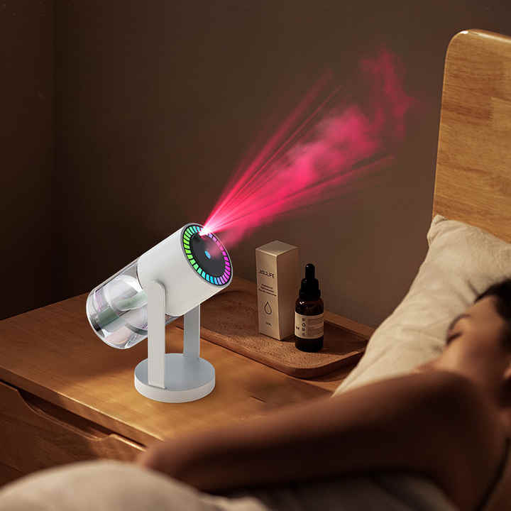 White Starry Sky Projection Humidifier ??USB Ultrasonic Car and Home Air Humidifier, Mist Diffuser for Hydration