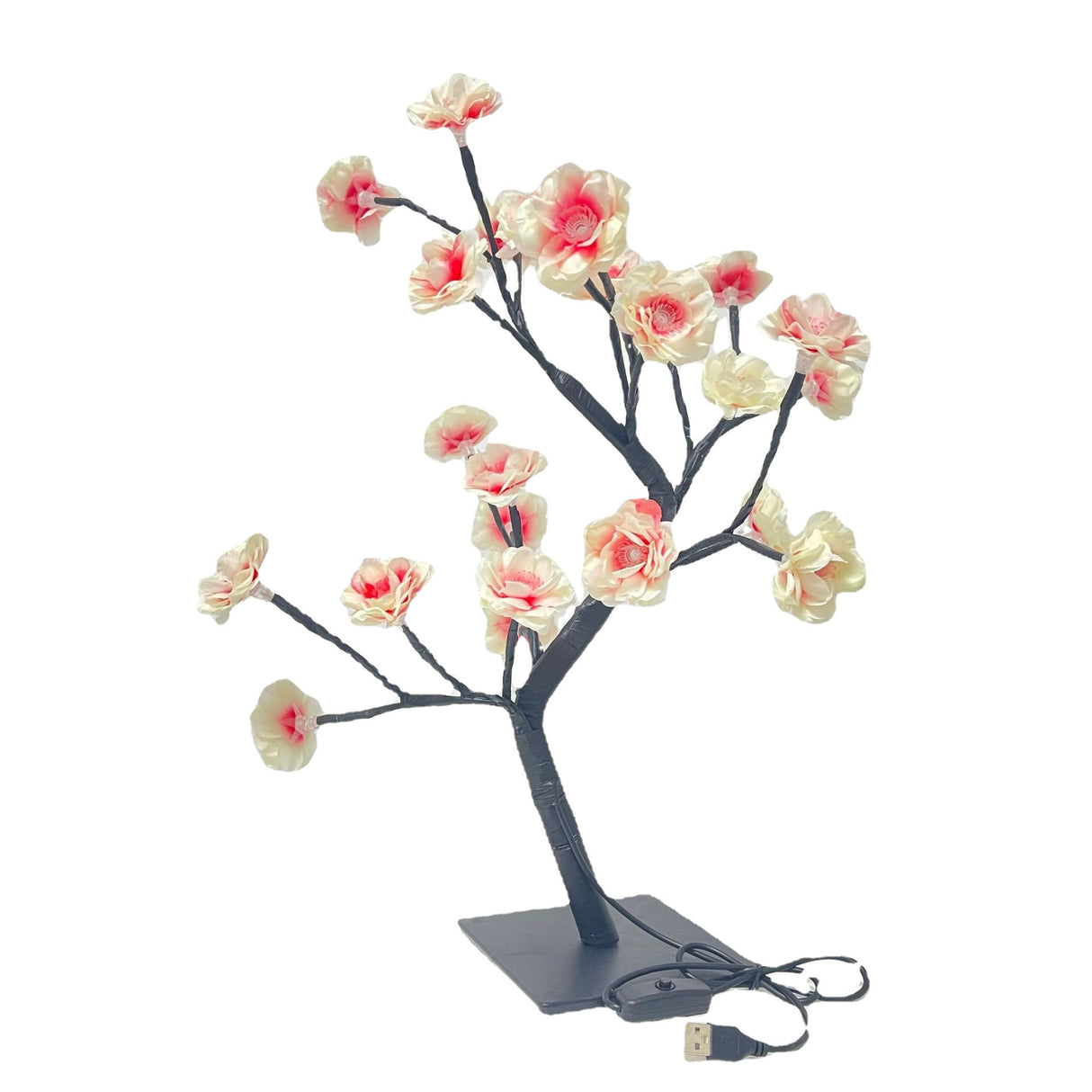 LED Rose Flower Tree Light with Detachable Base and USB Switch ??Decorative Night Light for Home D?cor