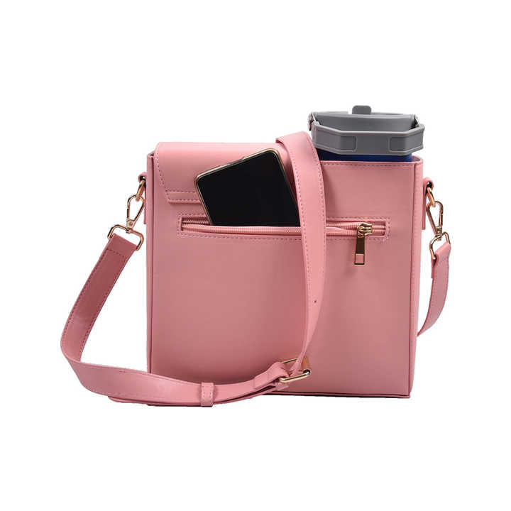 White Portable Beverage Bottle Cup Holder Bag | Trendy Crossbody Design for Daily Commute(No water cup)