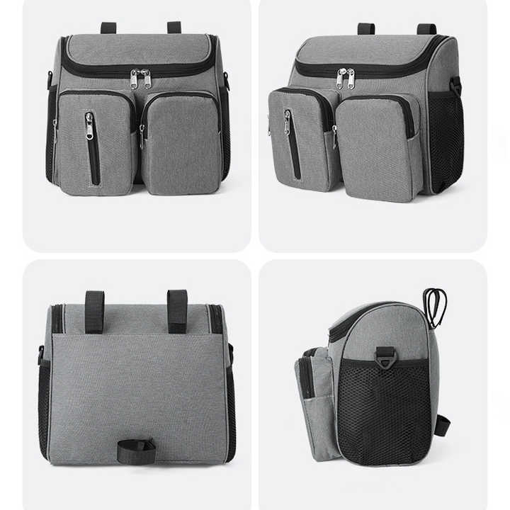 Black Portable Baby Stroller Organizer Bag ??Multi-Purpose Diaper Storage Bag for Moms, Lightweight and Travel-Friendly