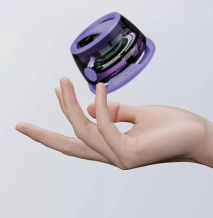 Purple Portable Mini Bluetooth Speaker with Magnetic Base, High-Quality Bass and Surround Sound, Colorful Ambient Lighting, USB Rechargeable, 6-Hour Battery Life
