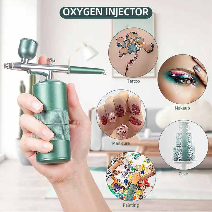Pink Portable Oxygen Infusion Nano Spray Facial Beauty Instrument High Pressure Needle-Free Skin Care Mist Sprayer