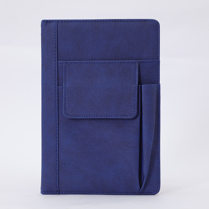 Blue A5 Multi-Functional PU Leather Notebook with Pockets – Office Planner and Journal