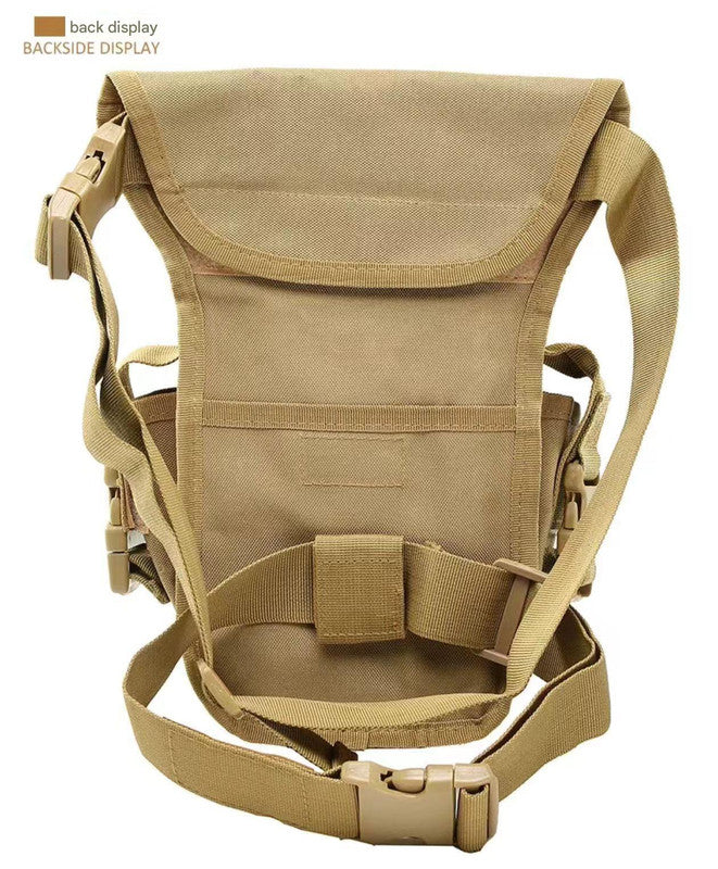 Black Tactical Outdoor Leg Bag 900D Durable Multi-Layer Waist Pack for Cycling, Fishing, and Security