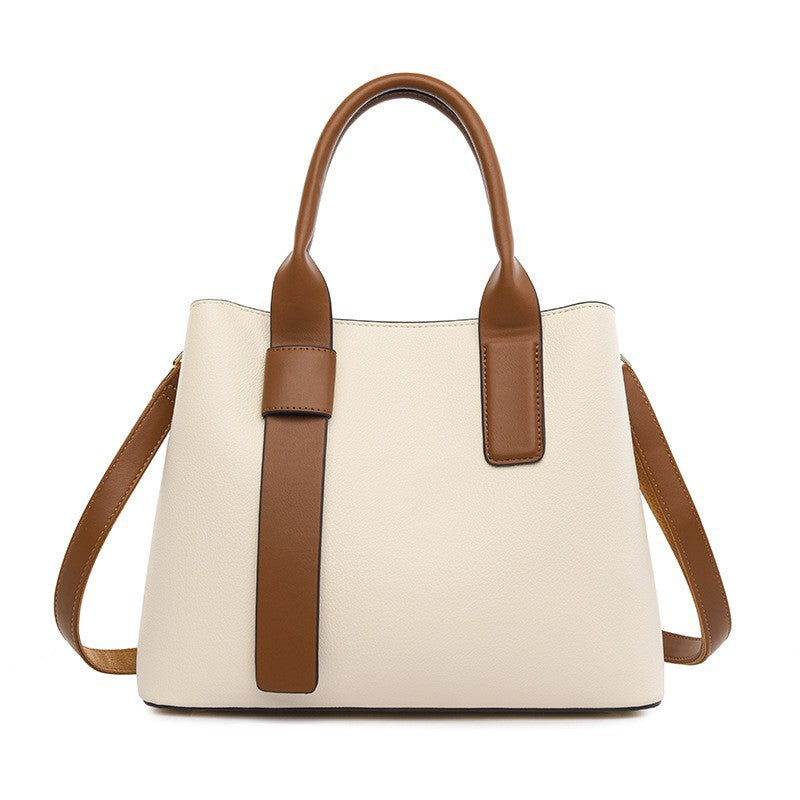 Beige And Brown Retro Fashion Handbag - Elegant Tote with Large Capacity for Work and Daily Use