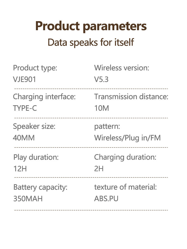 Silver VJE901 Wireless Bluetooth Over-Ear Headphones with Active Noise Cancelling
