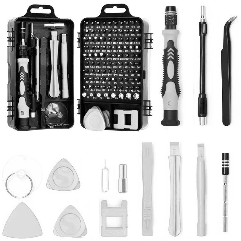 Gray 115-in-1 Precision Screwdriver Tool Kit for Electronics and DIY Repair