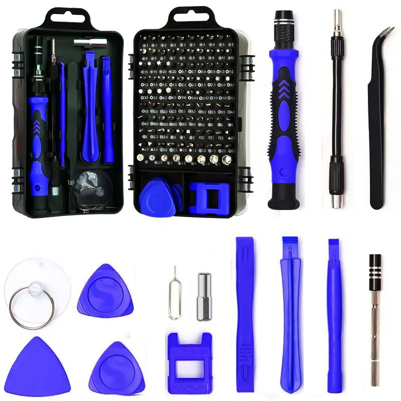 Blue 115-in-1 Precision Screwdriver Tool Kit for Electronics and DIY Repair