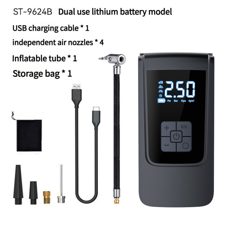 ST-9624B Advanced Portable Wireless Digital Tire Inflator with USB Charging, 150 PSI Max Pressure