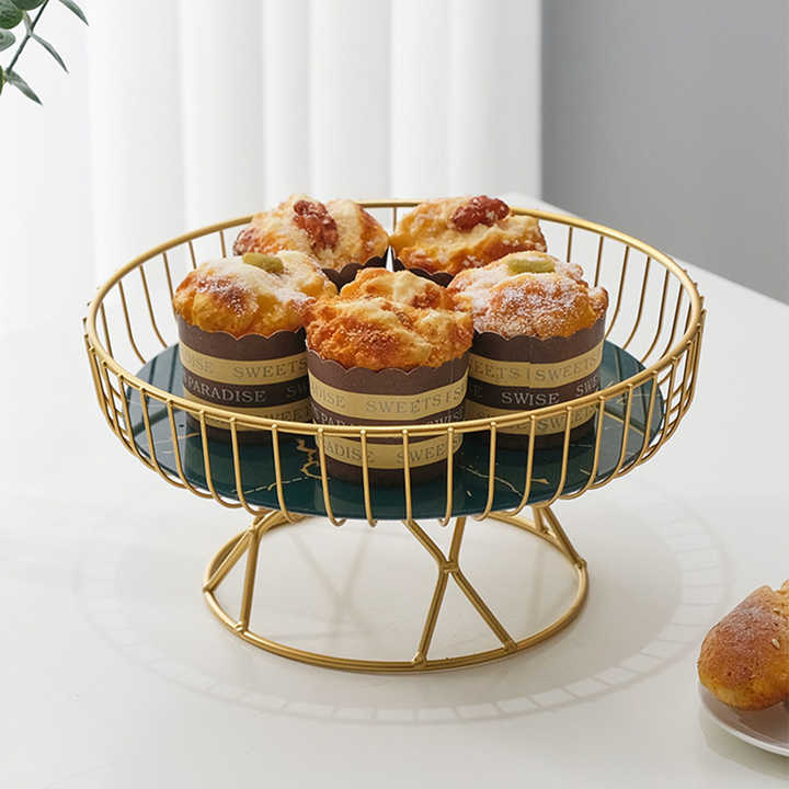 Elegant Iron Art Glass Serving Tray(White Glass) ??Round Design with Gold Finish