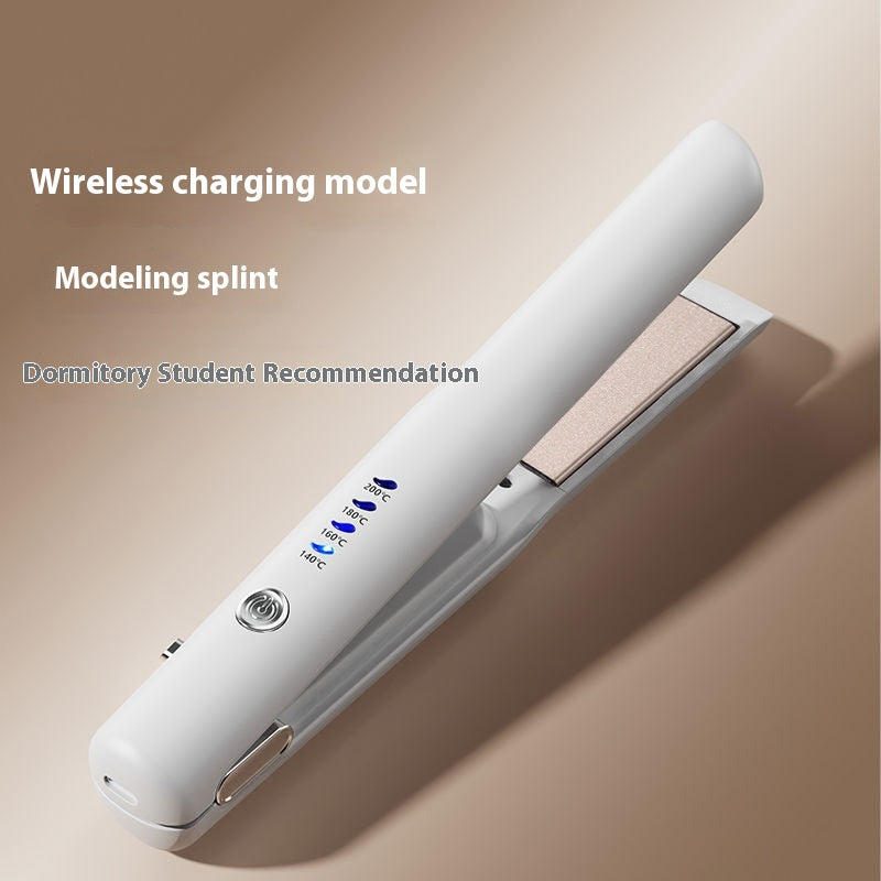 Black Portable Wireless Hair Straightener with Adjustable Temperature - USB Type-C Charging, Lightweight Design