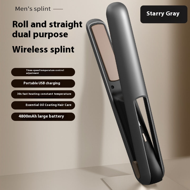 Starry Gray Wireless USB Charging Hair Straighteners Volume Straight Two-in-one