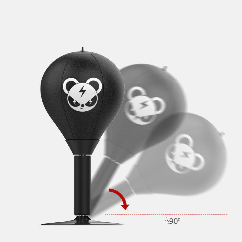 Adjustable Desktop Punching Speed Ball - Durable PU Leather, Stable Base (Monkey pattern and Kids Boxing Gloves)