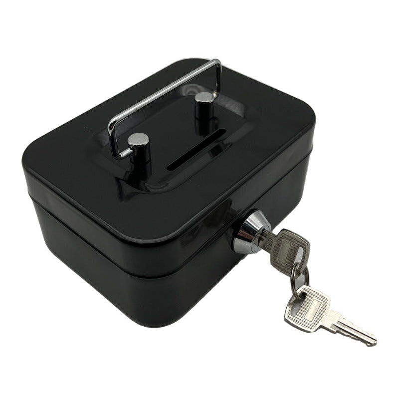2PCS/Black Mini Lockable Cash Box with Handle - Secure Money Storage Box
