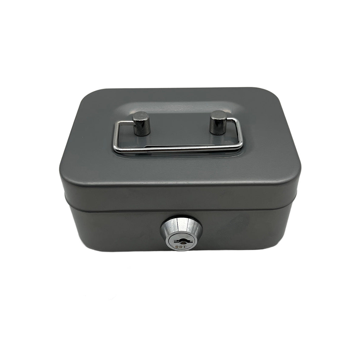2PCS/Gray Mini Lockable Cash Box with Handle - Secure Money Storage Box