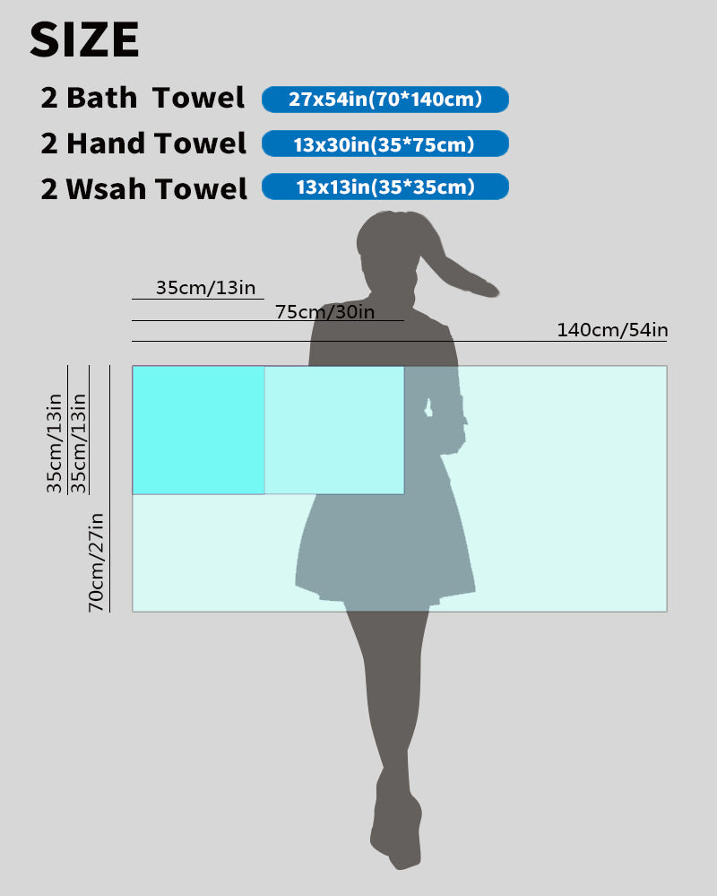 Green Luxury Cotton Towel Set - 6-Piece Ultra-Soft Bath, Hand, and Washcloth Set