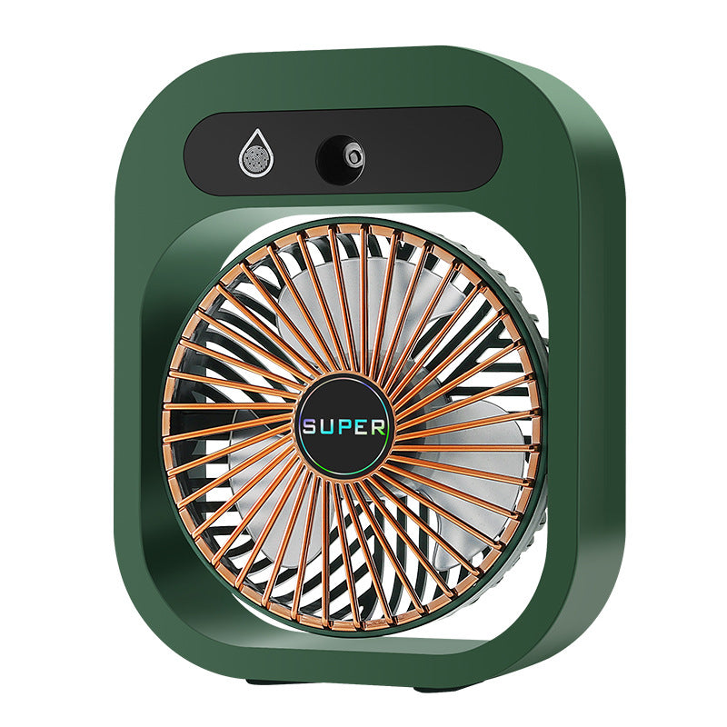 Portable USB Rechargeable Misting Fan ??Compact Personal Fan with Cooling Spray - Green Colors