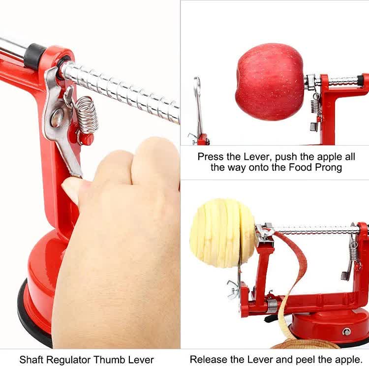 3-in-1 Apple Peeler, Corer, and Slicer with Suction Base ??Effortless Fruit Prep