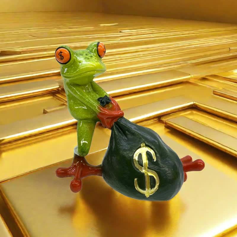 Money Frog Figurine - Lucky Wealth Decorative Ornament
