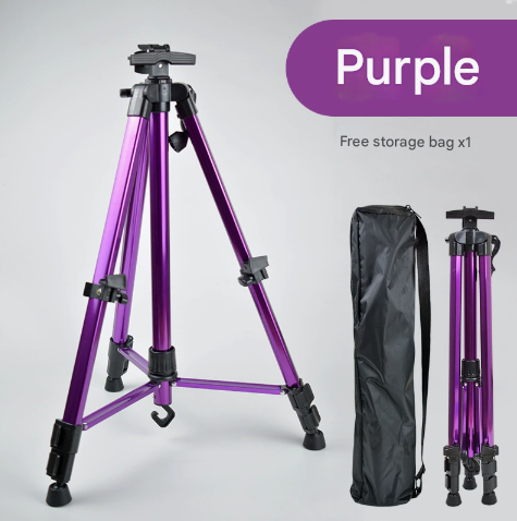 Purple Portable Folding Artist Tripod Easel - Adjustable Stand for Sketching & Painting (Collapses to 54cm)