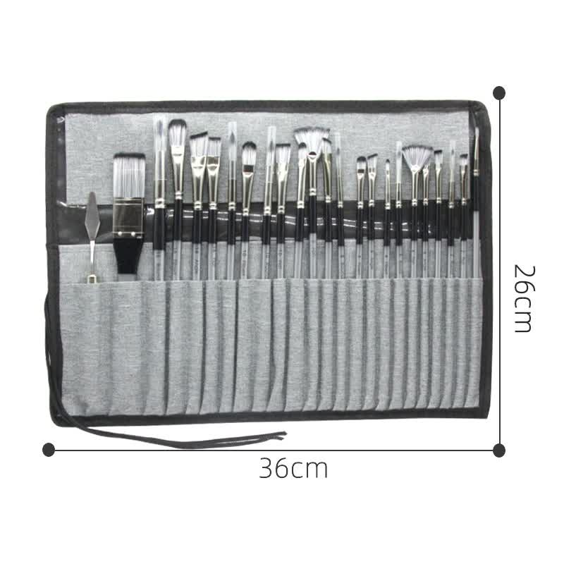 Professional Artist Brush Set with Portable Roll-Up Canvas Case - 36 x 26 cm