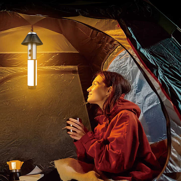 Multifunctional Telescopic Camping Lantern ??Portable LED Light with Adjustable Height and USB-C Charging (Up to 51.8 cm)