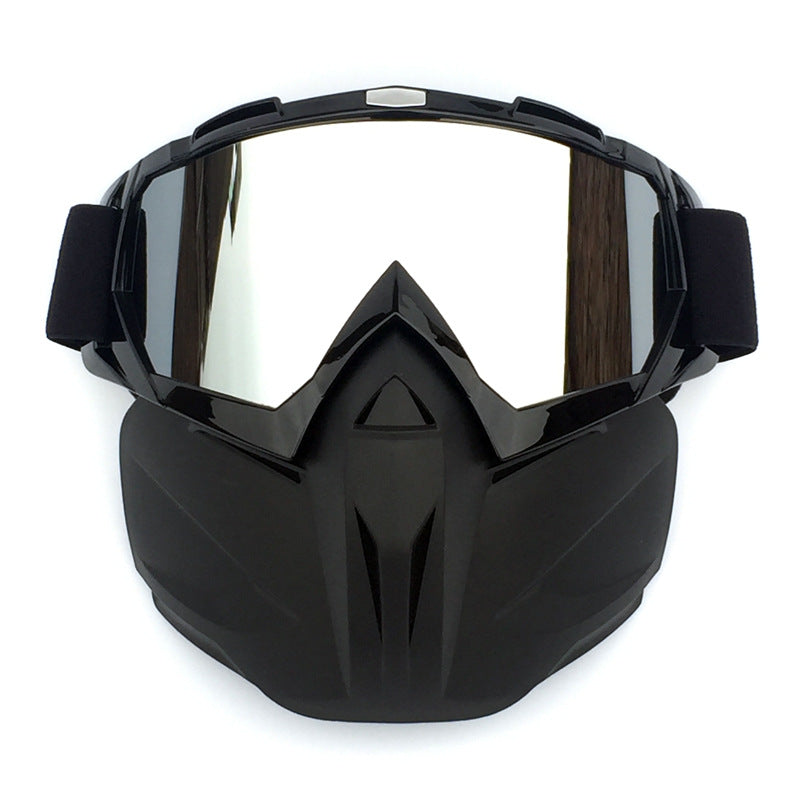 Black Sleek Black Full-Face Snow Goggles with Mirror Lens - Ultimate Protection and Comfort