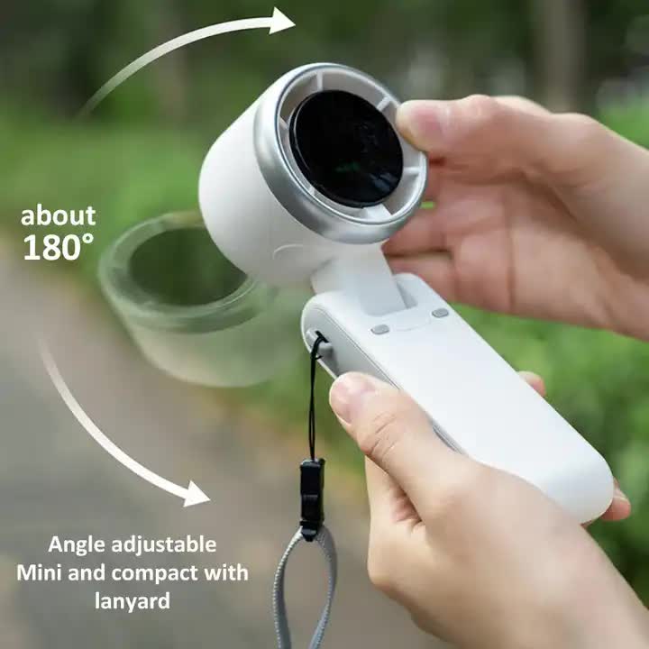 Black Portable Handheld Mini Fan - USB Rechargeable Desktop Fan for Outdoor and Indoor Use