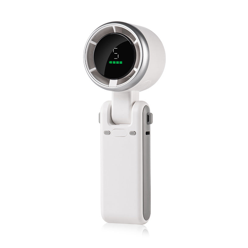 White Portable Handheld Mini Fan - USB Rechargeable Desktop Fan for Outdoor and Indoor Use