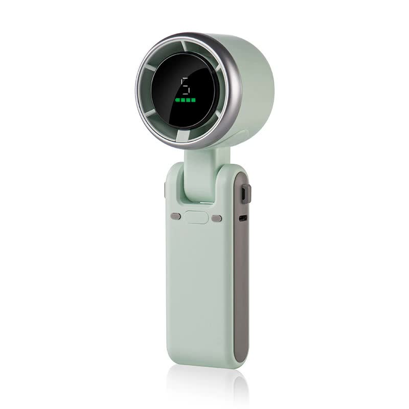 Green Portable Handheld Mini Fan - USB Rechargeable Desktop Fan for Outdoor and Indoor Use