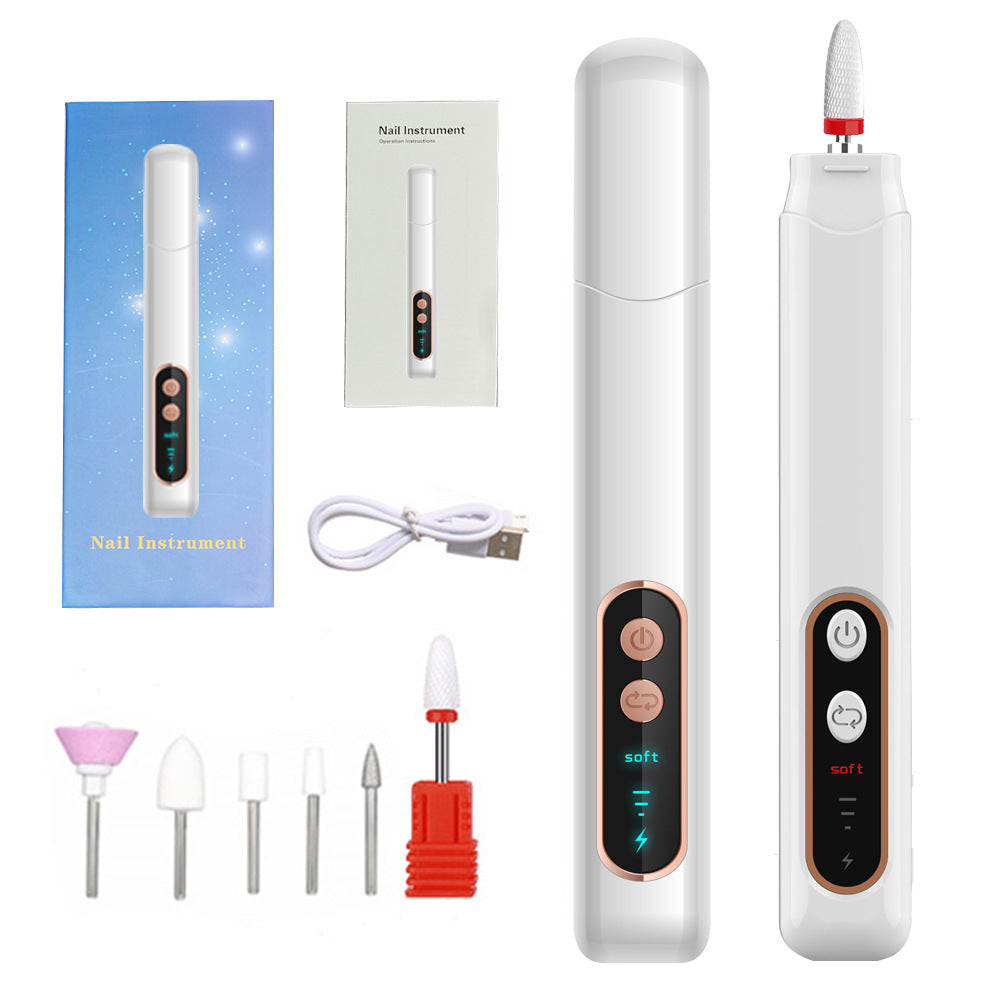 Electric Nail Drill Set - Portable Nail Polishing Tool with Multiple Attachments for Professional Use
