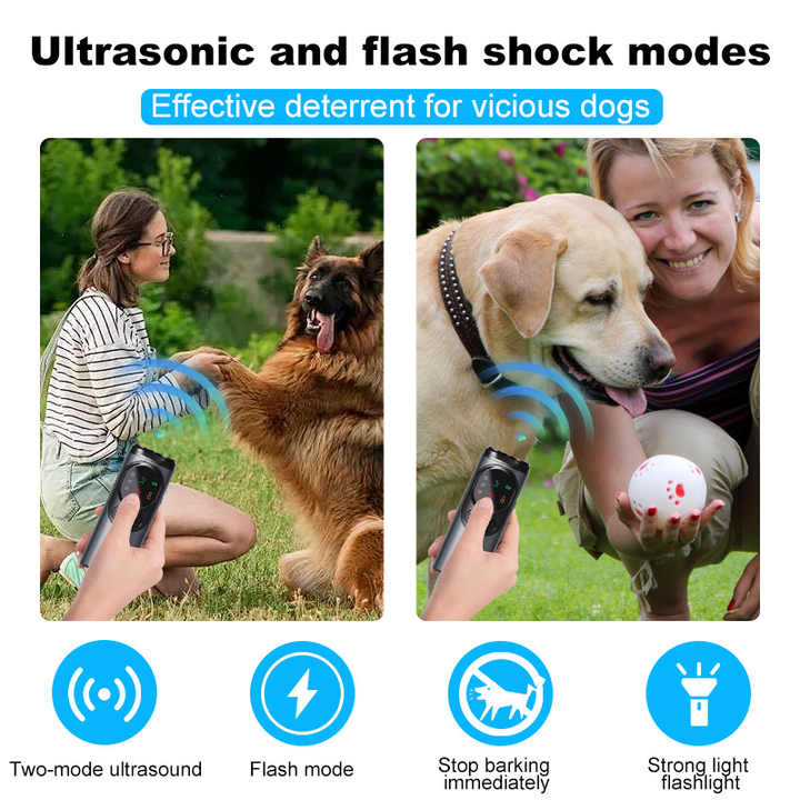 Ultrasonic Dog Repeller High-Power, Flash Mode, Effective Outdoor Use for Controlling Aggressive Dogs