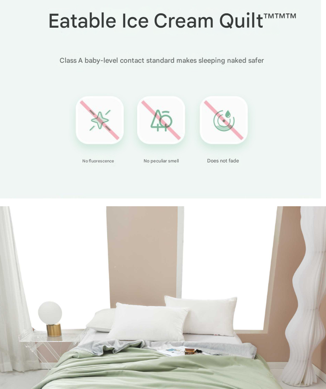 Blue Breathable Cotton Summer Quilt - Lightweight Cooling Blanket for Air-Conditioned Rooms