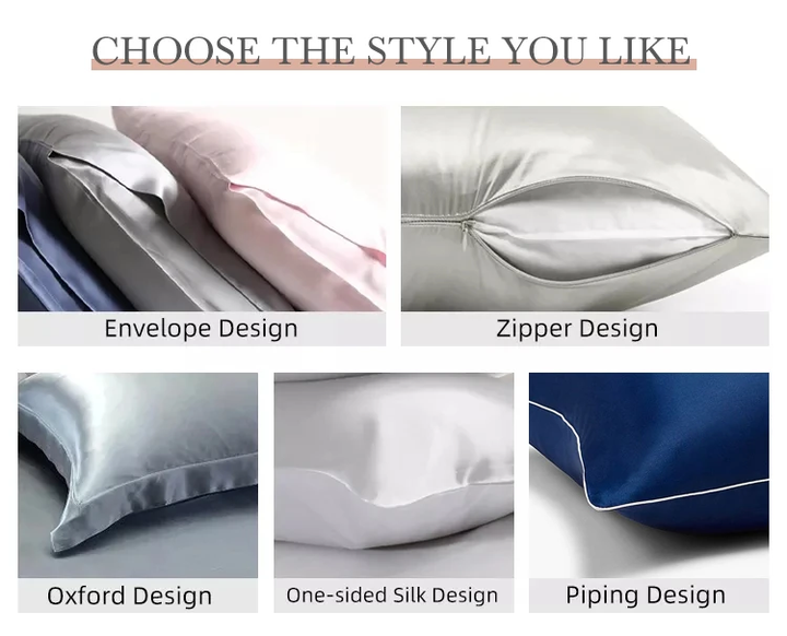 Champagne Gold Luxury Double-Sided Satin Silk Pillowcase ??Summer Cooling Polyester Pillow Cover Set(Without Pillow Core)