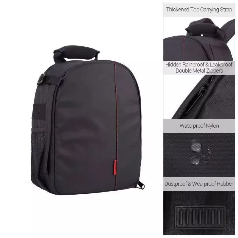 Orange Lining Water-Resistant DSLR Camera Backpack with Tripod Holder, Lightweight and Spacious Photography Bag for Outdoor Use(Camera and accessories
