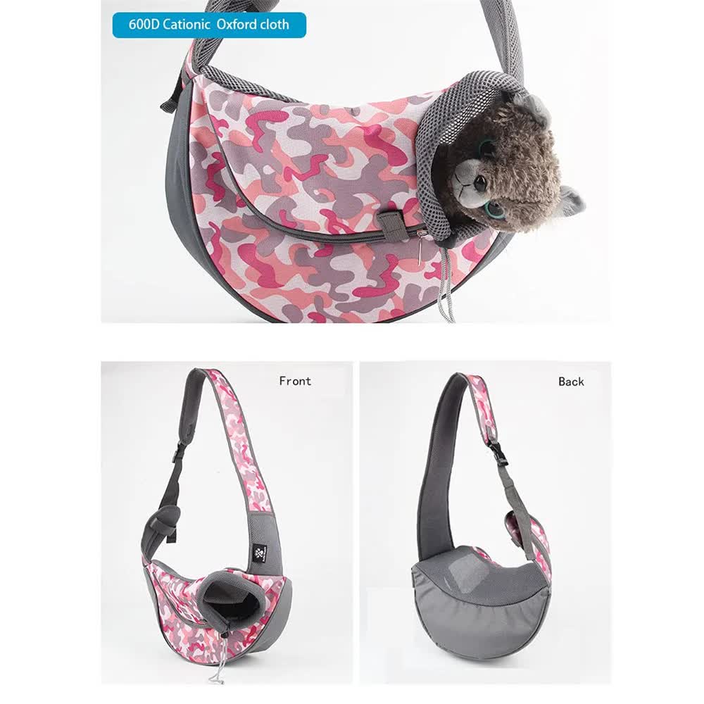 Size S Pink Lightweight Single Shoulder Pet Sling Bag - Stylish Durable Oxford Fabric Carrier