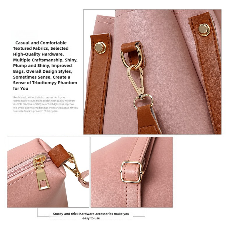 Red Elegant 4-Piece Women's Handbag Set - Stylish PU Leather Tote, Shoulder Bag, Clutch, and Wallet for Every Occasion