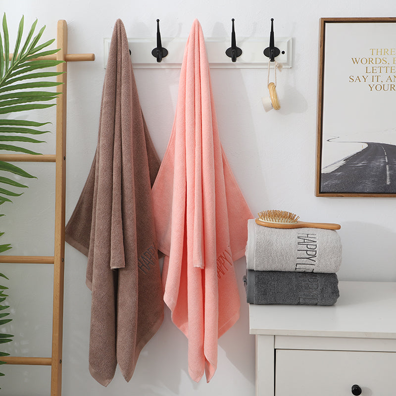 Dark Gray Soft Cotton Bath Towel - 70x140cm, Quick Dry, Super Absorbent