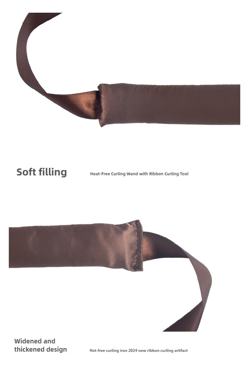 Pink 3 Sticks No-Heat Hair Curling Ribbon Kit - Silk Ribbon Curling Wand for Sleep-in Styling