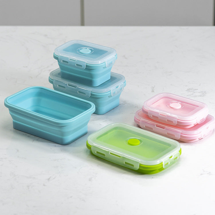 Pink Collapsible Silicone Bento Box Set ??4-Piece Food-Grade Microwave & Freezer Safe Lunch Box Set