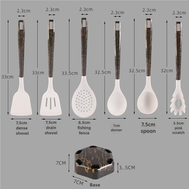 White And Black Set High-Temperature Resistant 7-Piece Silicone Kitchen Utensils Set ??Non-Stick Cooking Tools, Food-Grade Silicone, Heat-Resistant Spatulas, and Spoons for Non-Stick Pans