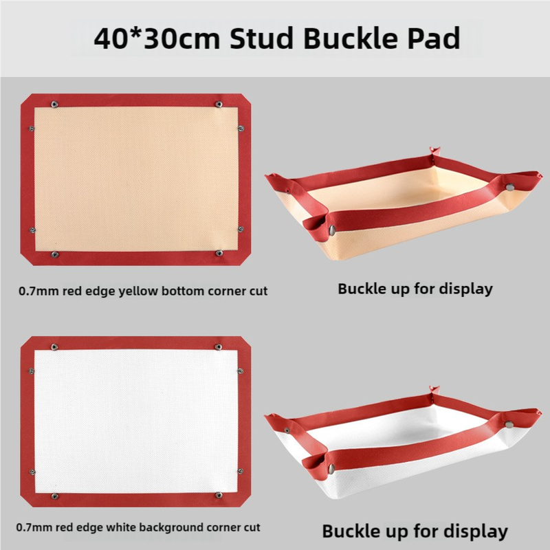 2-piece set (Red Edge Yellow Background + Red Edge White Background) Non-stick Silicone Baking Mat for Oven & Microwave | Reusable, Thickened Fiber Baking Pad for Macarons, Cookies, Bread, Roasting Chicken, and More