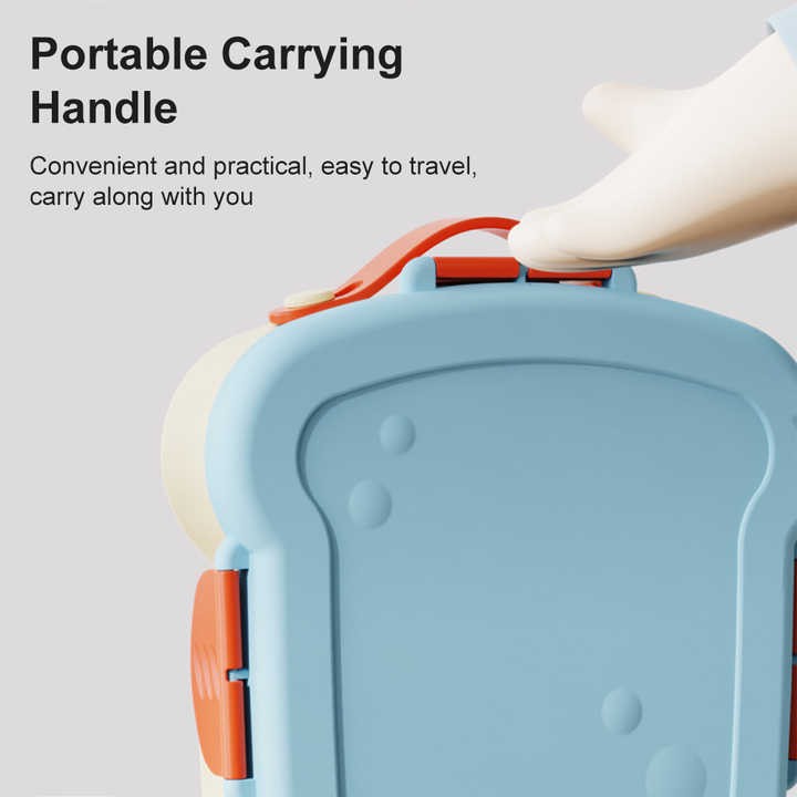 Purple Kids Bento Box with Dividers, Microwave Safe, Leak-Proof Lunch Box with Fork & Spoon - Eco-Friendly PP Plastic, Colorful, Leakproof Food Storage