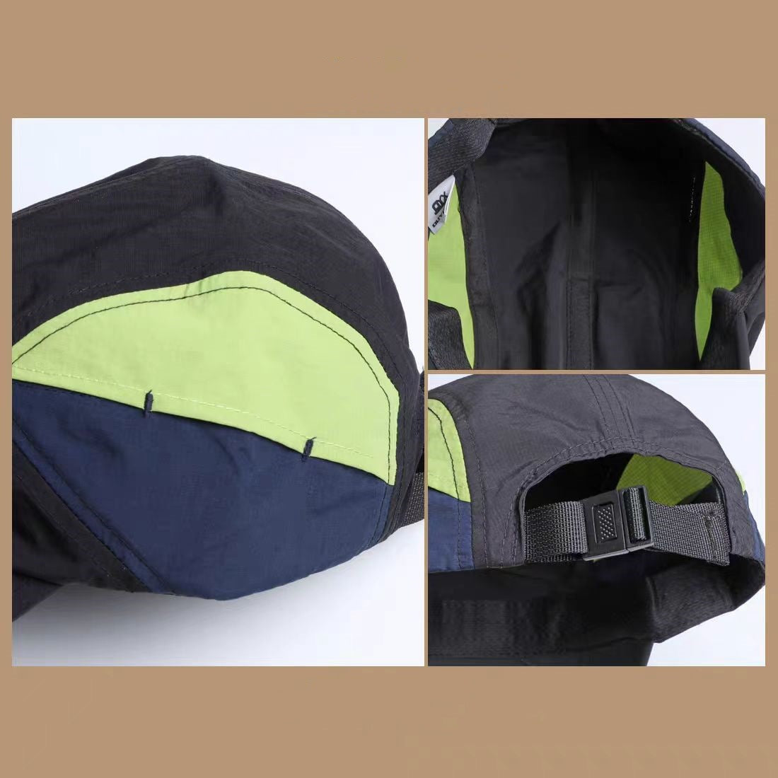 Grey And Blue Lightweight Sports Baseball Cap | Quick-Dry, Waterproof, Breathable | Outdoor Camping Cap