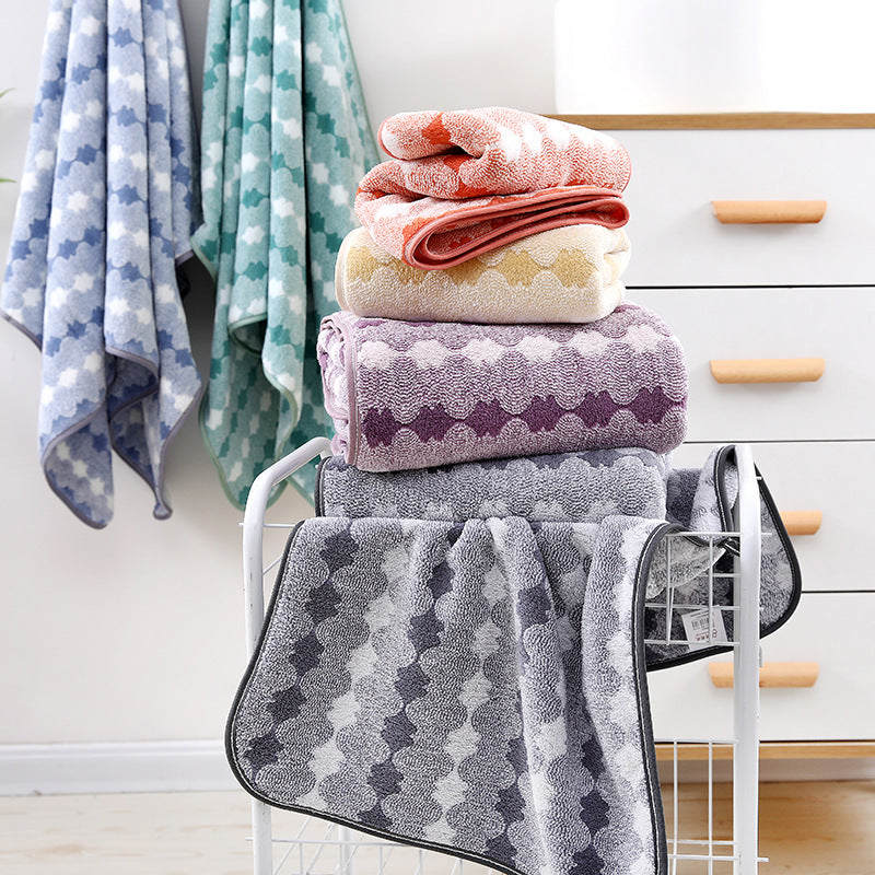 Grey Premium Coral Fleece Towel Set - 1 Bath Towel (88x170cm) + 3 Hand Towels (35x35cm) - Soft, Absorbent, and Quick-Drying