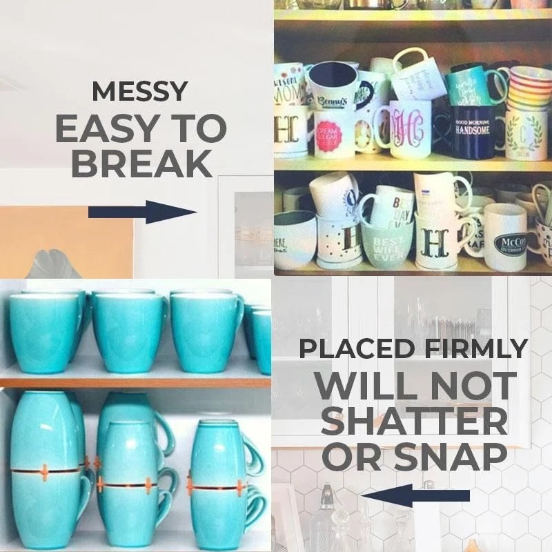 3 Pcs Blue Adjustable Cup Holder for Mugs, Glasses, and Cups - Stackable, Space-Saving Design, 6.5cm Diameter